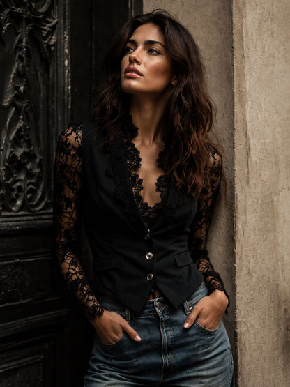 Vittoria - Blazer con Mangas Semitransparentes