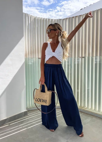 Pantalones largos tiro alto