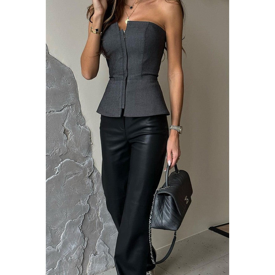 Camiseta elegante cremallera