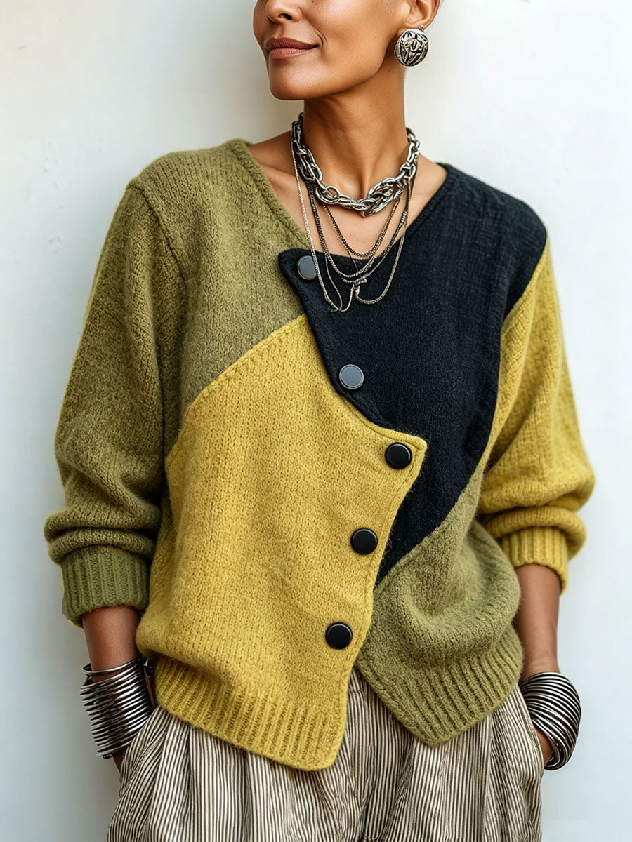 Berenice - Cardigan de Punto con Cierre Oblicuo
