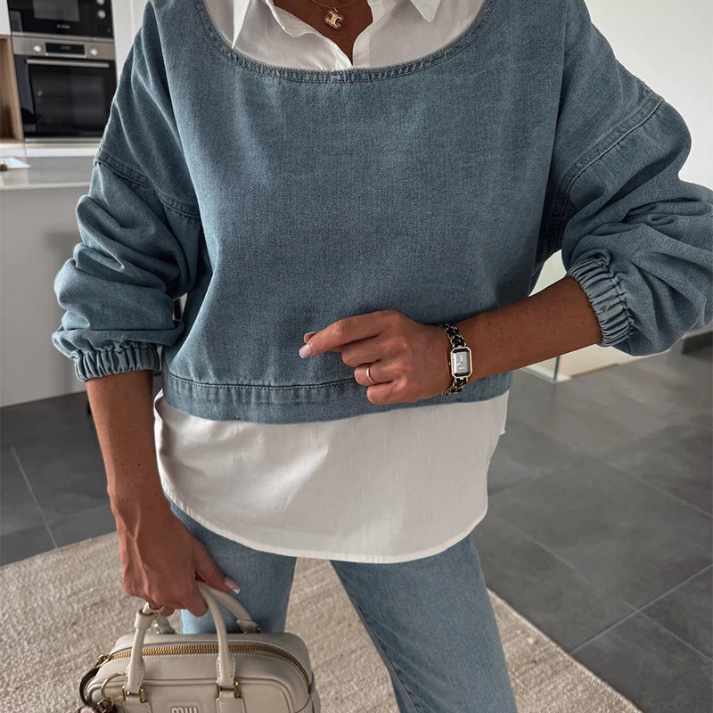 Conjunto Denim Moderno: Estilo Fácil y Actual